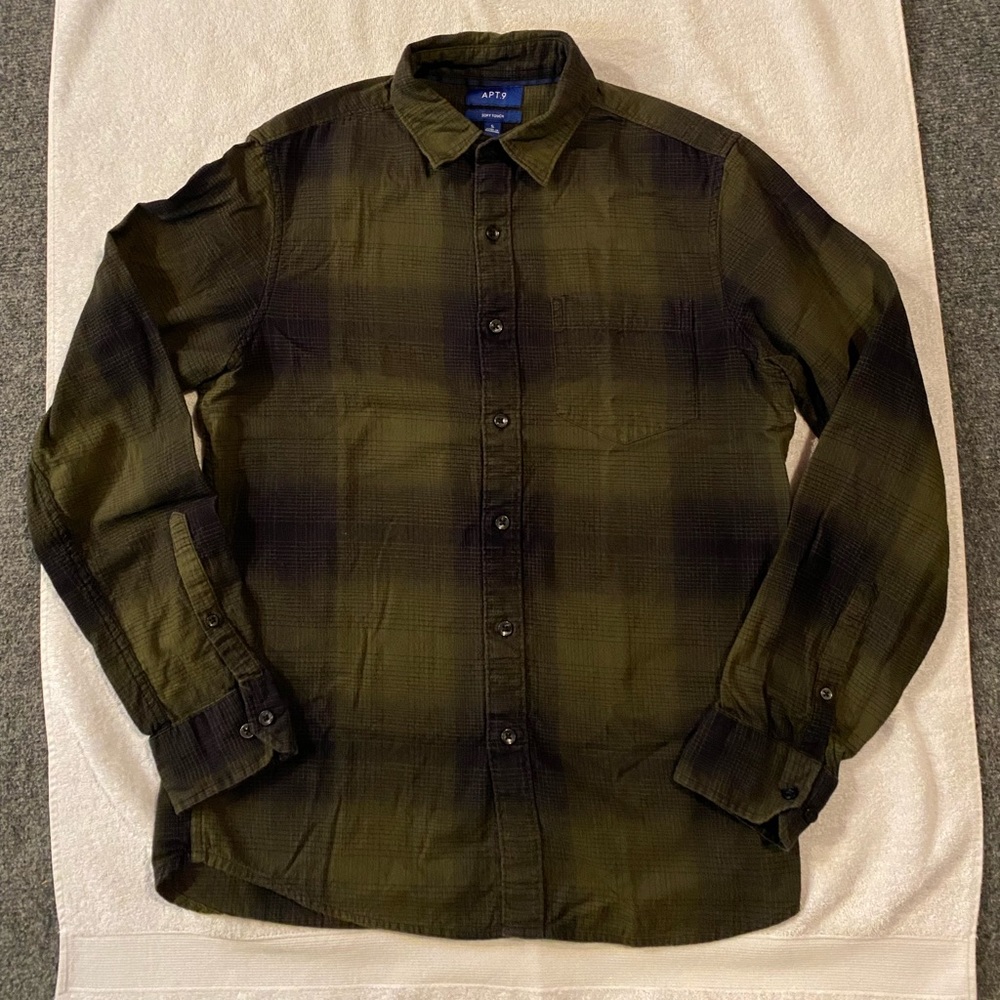 APT.9 flannel shirt dark green/black men’s small